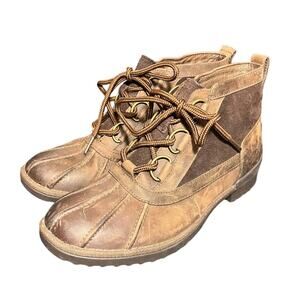 UGG® | Coconut Shell Heather Waterproof Leather Ankle Duck Boot Size‎ 7.5